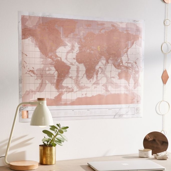 Urban Outfitters Other - Urban Outfitters Rose Gold Scratch-Off World Map